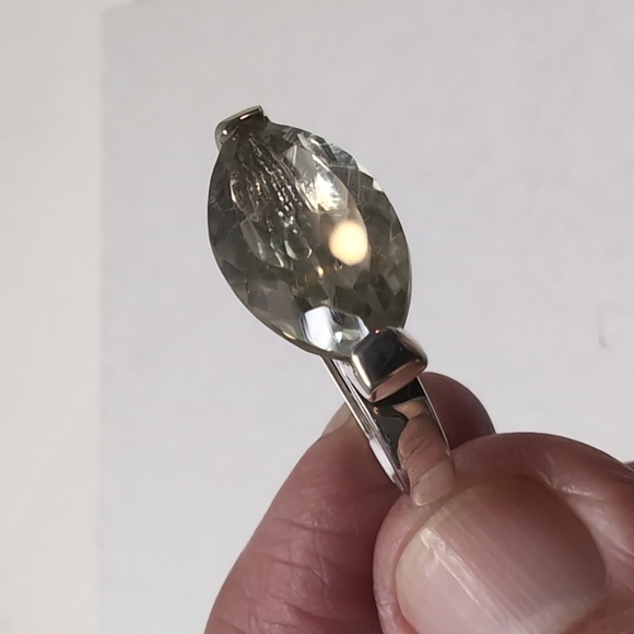 NEW GREEN AMETHYST RING SIZE 6 IN SOLID STERLING SILVER 925 - Picture 5 of 5